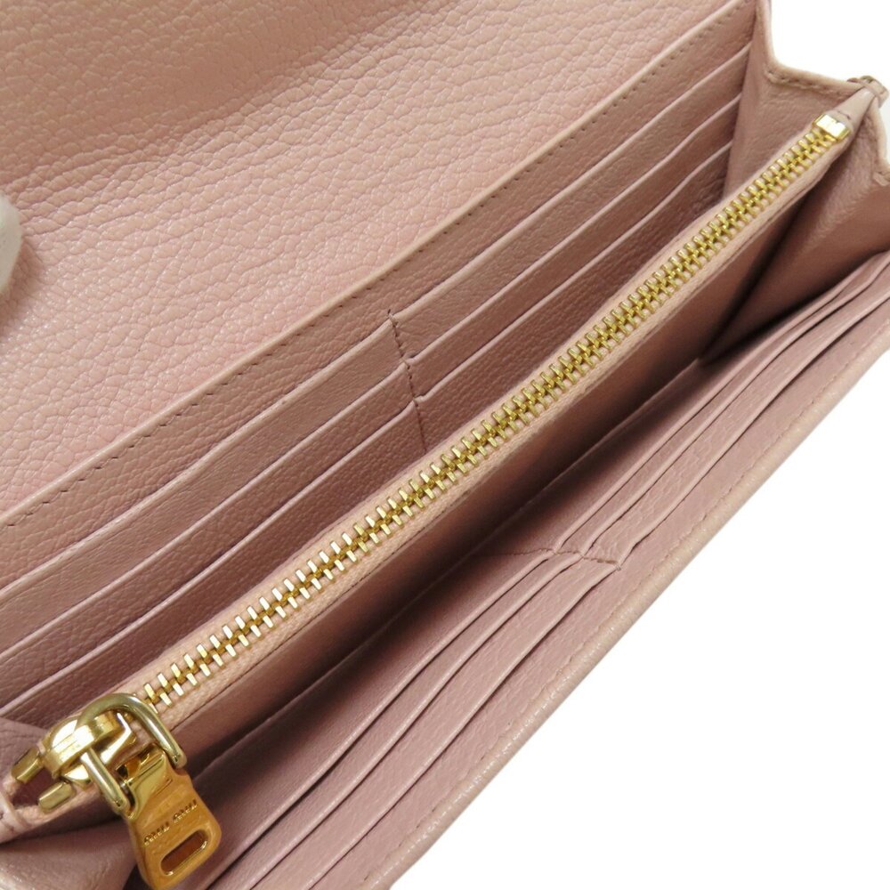 Miu Miu Ribbon Long Wallet Leather Women's - image 4